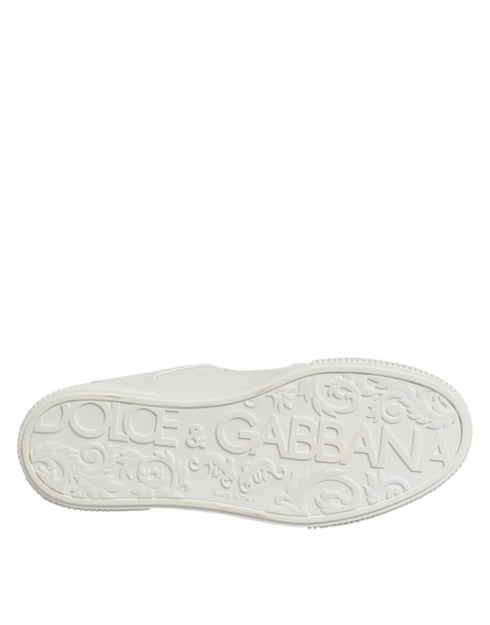 Dolce & Gabbana White Miami Leather Low Top Sneakers Shoes